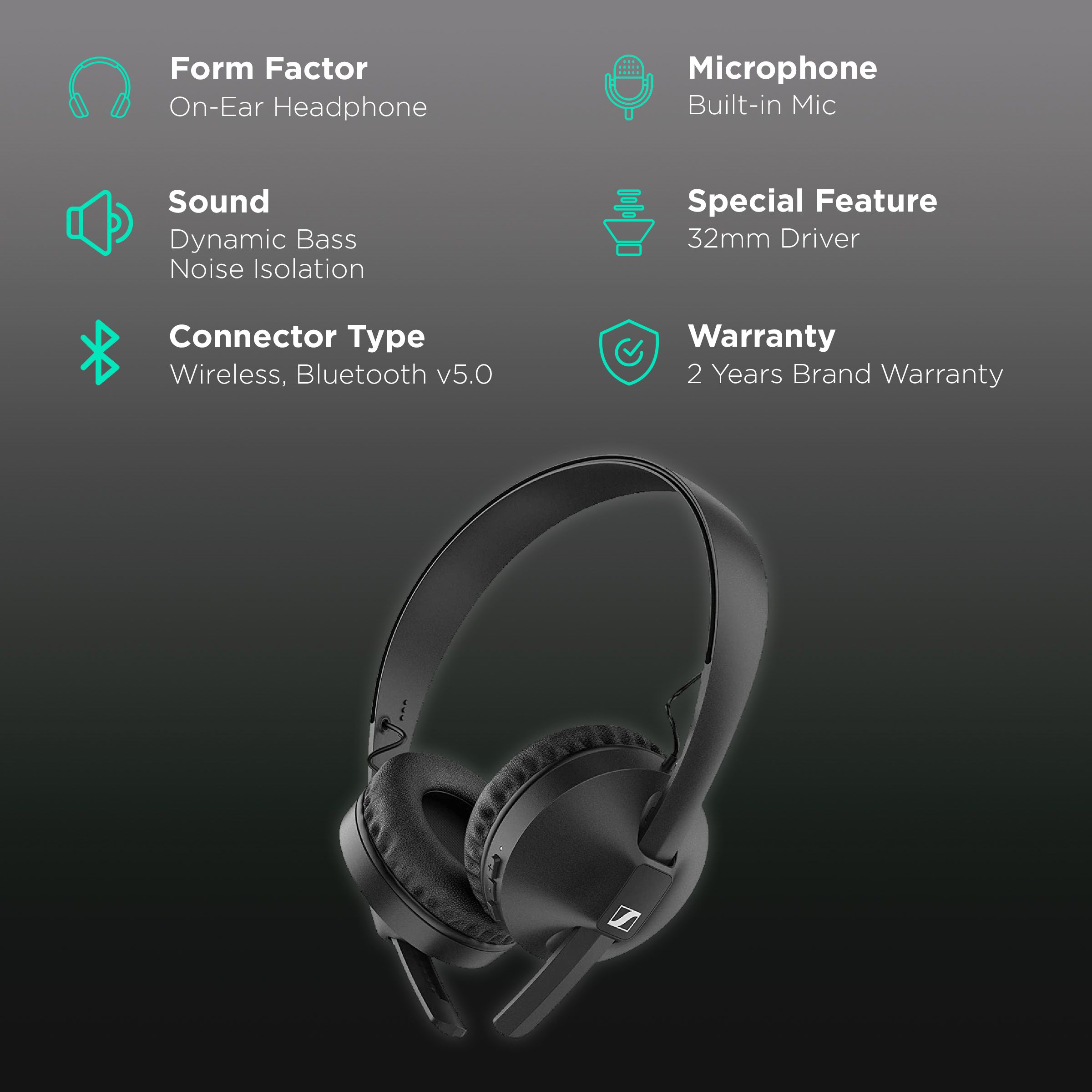 Buy Sennheiser HD 250 508937 Bluetooth Headset with Mic (Noise